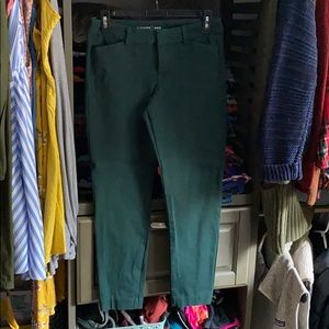 Hunter green slacks that come right to ankle